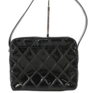 CHANEL Patent Quilted Camera Bag